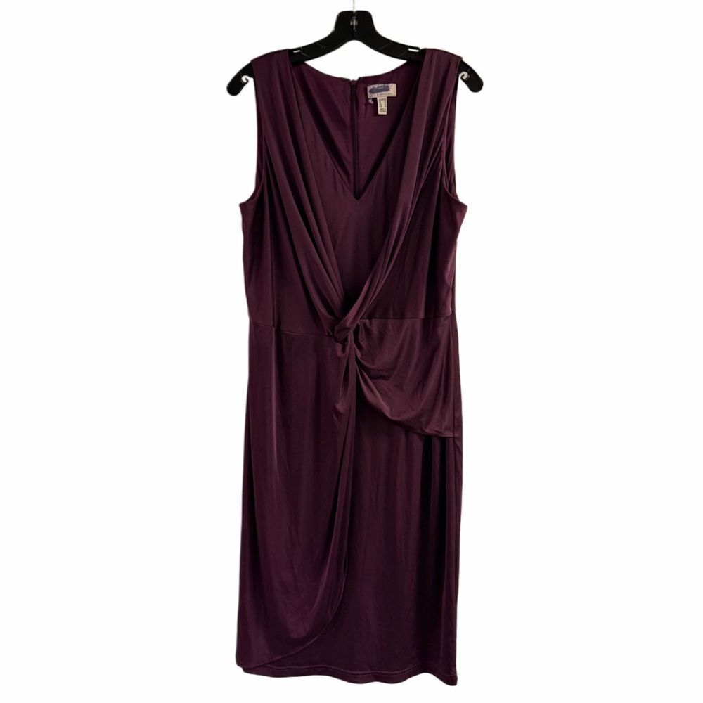 NWOT Lovely by Adrianna Papell Plum Front Twist Dress Size 16